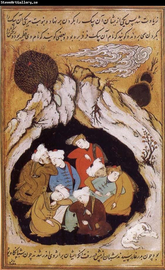 unknow artist The Seven Sleepers in the cave of Ephesus with their dog
